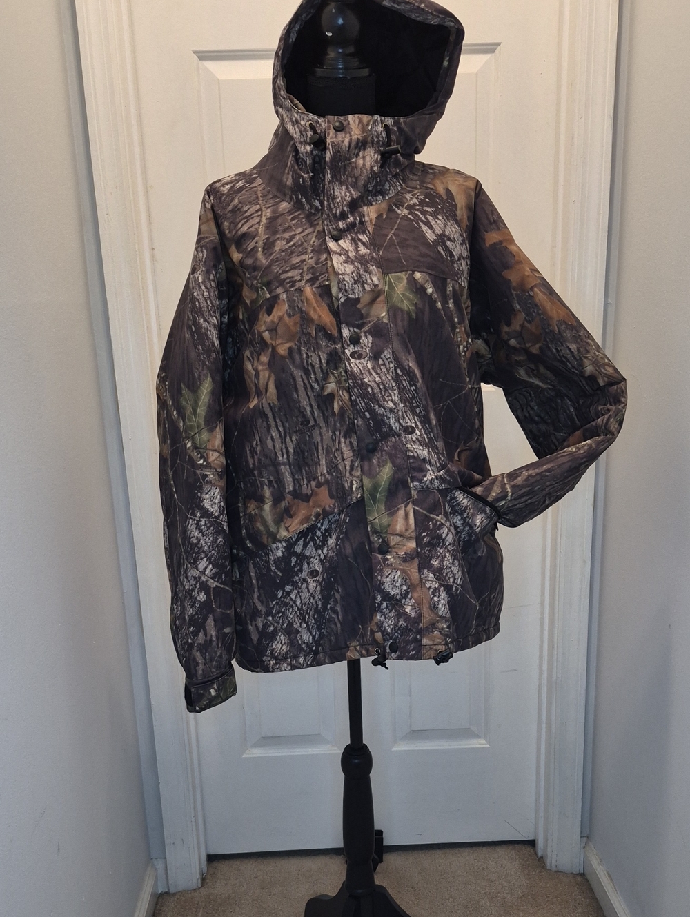 J8- Men's Camo Hooded Jacket - Brown/Green - sz Large (Reg.)